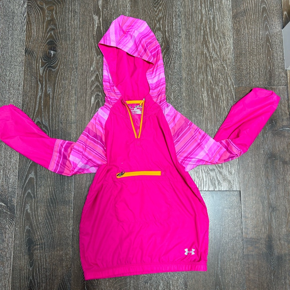 Pink youth under armor wind breaker